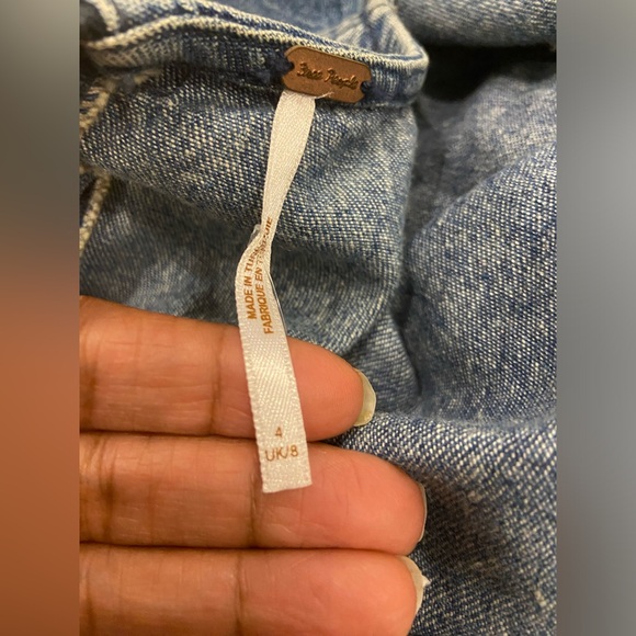 Free People Blue Denim Long Sleeve Dress Sz4 - Picture 3 of 7